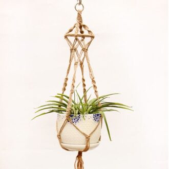 Hanger Bloempot Houder Hanger Wanddecoratie Countyard Tuin Jute Touw Gevlochten Craft Opknoping Manden Macrame Plant