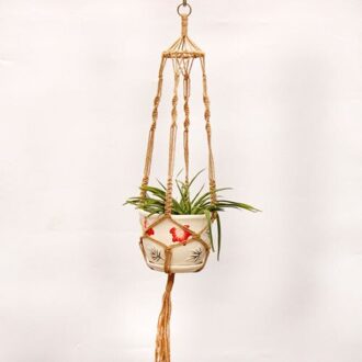 Hanger Bloempot Houder Hanger Wanddecoratie Countyard Tuin Jute Touw Gevlochten Craft Opknoping Manden Macrame Plant