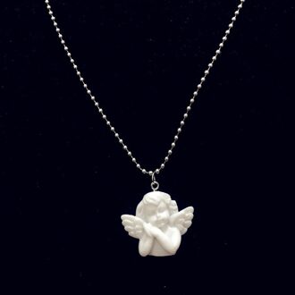 Hanger Rvs Ketting Leuke Cupido Angel Lange Keten Baby Vormige Sieraden Sweetheart voor Vrouwen Mannen Vriendschap Meisje F