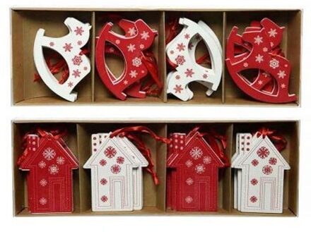 Hangers Mdf Rood/Wit Set