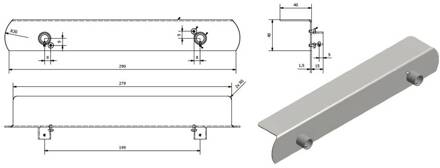 Hangerset voor noodlamp E-LUX standaard grijs