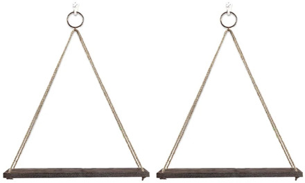 Hanging Shelves Wall Mounted Wood Shelves with 2 Rings Lightweight and Durable Farmhouse Rope Shelves