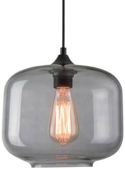Hanglamp 14102 van glas, rookgrijs, Ø 24 cm rookgrijs, zwart