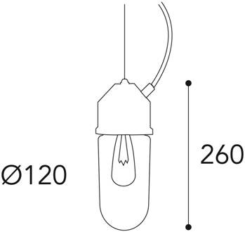 Hanglamp 1951N messing antiek, recht glas helder antiek-messing