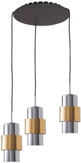 Hanglamp 22144 3-lamps Ø 45 cm goud/chroom goud, chroom