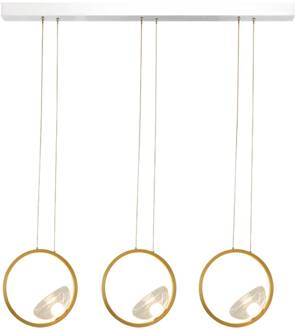 Hanglamp 23029, 3-lamps, 3.000 K, glas, goudkleurig goud, helder, opaal