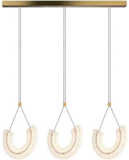 Hanglamp 23031, 3-lamps, 3.000 K, glas, goudkleurig