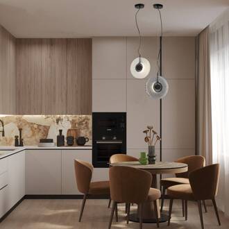 Hanglamp 23072, rookgrijs, glas, Ø 28 cm, 3.000 K zwart, rookgrijs