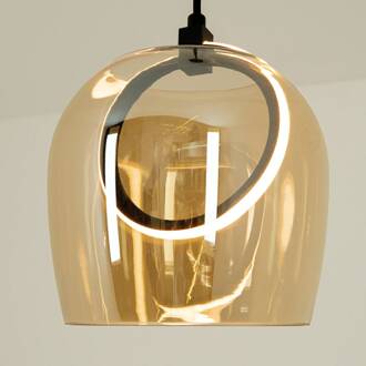 Hanglamp 23079, goudkleurig, 1-lamp, glas, Ø 20 cm goud, zwart