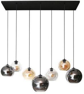 Hanglamp 4+3 Multi Globe XL - 7 Lichtpunten - Artic zwart