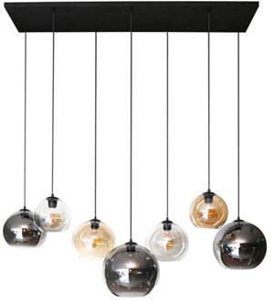 Hanglamp 4+3 Multi Globe XL - 7 Lichtpunten - Artic zwart