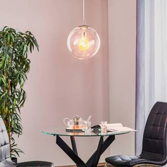 Hanglamp 562, glas helder, kap/baldakijn chroom helder, chroom