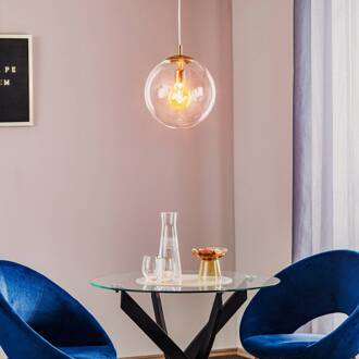 Hanglamp 562, glas helder, kap/baldakijn goud helder, goudkleurig