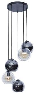 Hanglamp 5L Bubbles Bicolore - Getrapt - Artic zwart