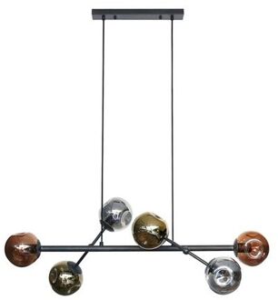 Hanglamp 6L Molecule Mix - Glass - Artic zwart