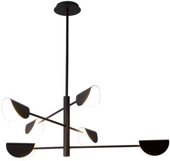 Hanglamp Ada, 6-lamps zwart, wit