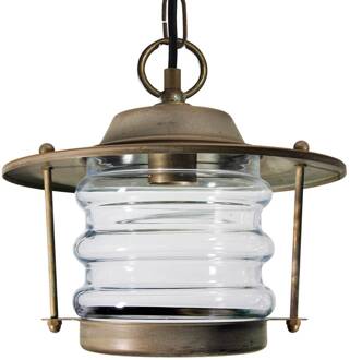 Hanglamp Adessora lantaarn buiten zeewaterbestendig antiek messing, koper, helder