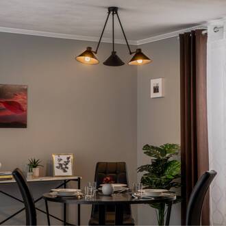 Hanglamp Alan, bewegelijk, zwart, 3-lamps