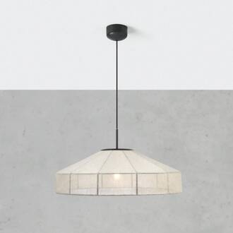Hanglamp Alia, beige/zwart, Ø 57 cm, stof/metaal beige, zwart
