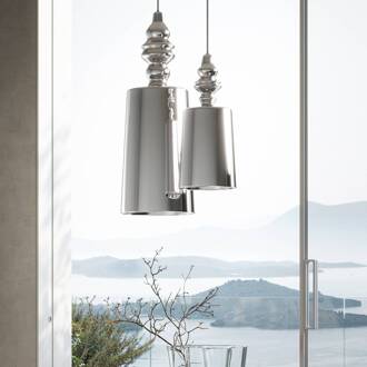 hanglamp Alibaglass Medium, vernikkeld, Ø 18 cm nikkel, zwart