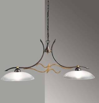 Hanglamp Amabile, roest/goud, 2-lamps roest, antiek goud, wit