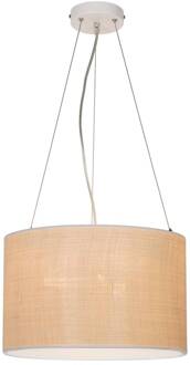 Hanglamp Amanda met kap van stro licht hout, wit
