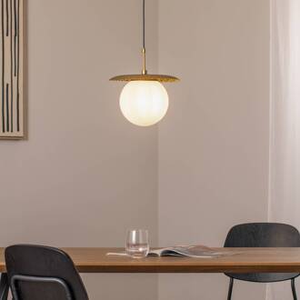 Hanglamp Anemon, goudkleurig, glas, Ø 30 cm, E27 goud, wit opaal