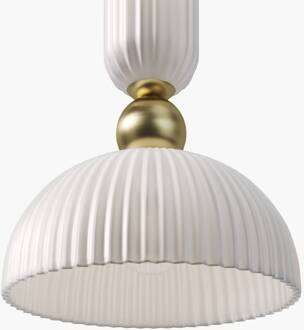 hanglamp Antic, wit/goud, Ø 30 cm, glas, E27 wit, goud