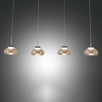 Hanglamp Arabella 4-lamps in rij, amber amber, zwart