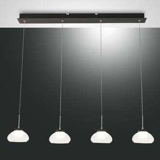 Hanglamp Arabella 4-lamps in rij, wit wit, zwart