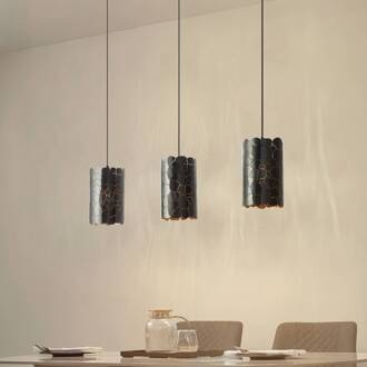 hanglamp Aralena, zwart/goud, 3-lamps, lengte93cm zwart, goud