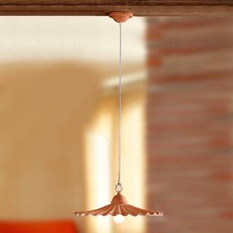 Hanglamp ARGILLA met landhuislook, 43 cm wit, terracotta
