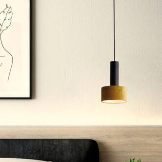 Hanglamp Arietta met fluwelen kap, goud goud, zwart