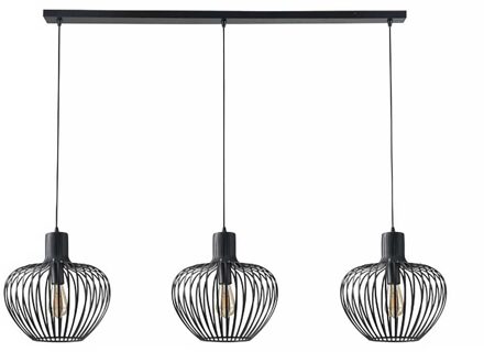 Hanglamp Arraffone Zwart 3 Lichts Balk