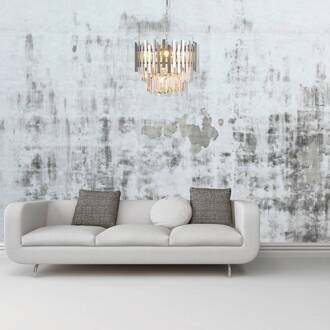Hanglamp Aspen metaal chroomkleurig glaskristallen hoogte 30 cm chroom, helder