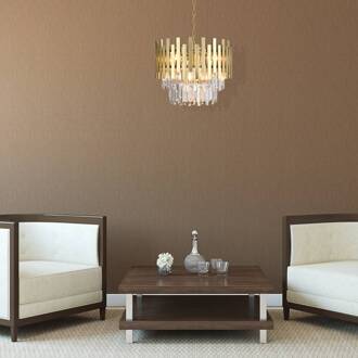 Hanglamp Aspen metaal goudkleurige glaskristallen, hoogte 30 cm goud, helder