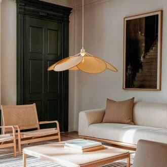 hanglamp Astraia, naturel/wit, rotan, Ø 80 cm crème, licht hout