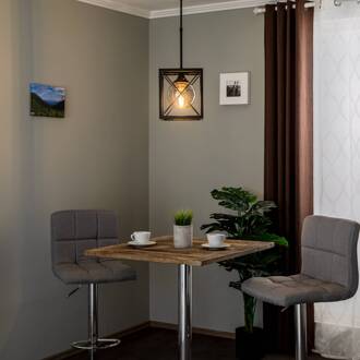 Hanglamp AV-1732-1BSY zwart, 1-lamp zwart, rookgrijs getint