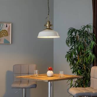 Hanglamp AV-4106-M32-BBY, kap wit antiek goud, wit