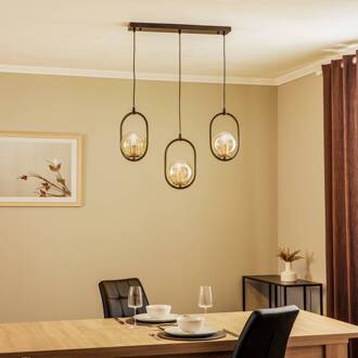 Hanglamp AV-4275-3Y-BSY balk, 3-lamps zwart, honingkleurig