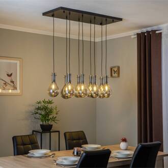 Hanglamp AV-7002-1697-9Y-BSY in lange vorm zwart, bruin getint