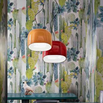 Hanglamp Ayrton, keramiek, lengte 29 cm, rood