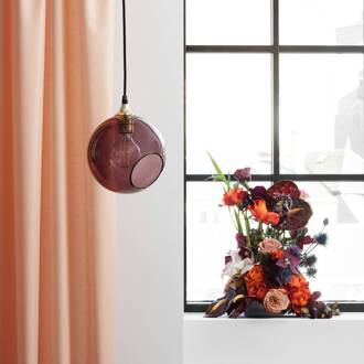 hanglamp Ballroom, paars, Ø 20 cm, glas paars, goud, zwart