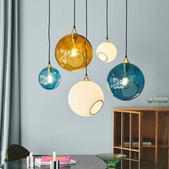 Hanglamp balzaal, blauw blauw, goud, zwart
