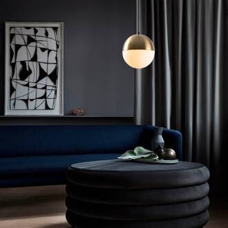 Hanglamp Bastos 2101, antiek goud, opaalglas, Ø 20 cm antiek goud, opaalwit