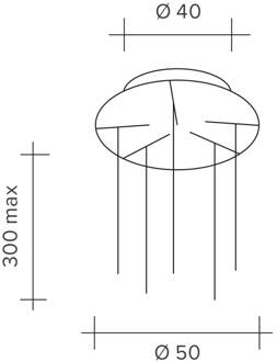 Hanglamp Beba, G9, vijf heldere glazen kappen helder, wit