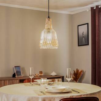 hanglamp Belarion, barnsteen, glas, Ø 23 cm amber