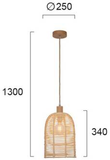 Hanglamp Bell van hout lichtbruin