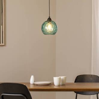 Hanglamp Benek, blauw, glas, Ø 20 cm, E27