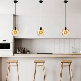 Hanglamp Benek, geel, glas, Ø 20 cm, E27